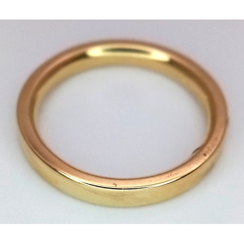 325 - An 18K Yellow Gold Half Eternity Diamond Ring. Size H. 2.4g total weight. NL-1204.