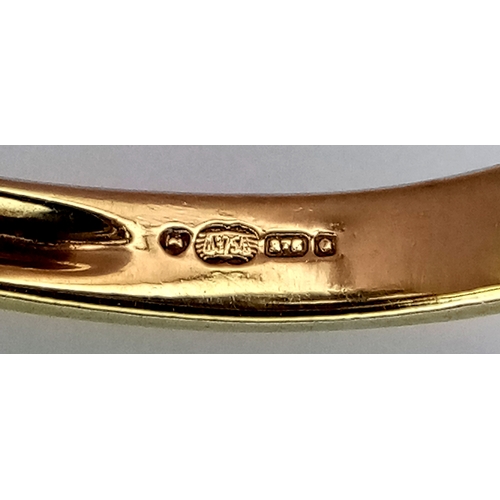 337 - A 9K YELLOW GOLD DIAMOND AND SAPPHIRE SET PANTHER RING. 2.7G TOTAL WEIGHT, SIZE N. Ref: SC 2031