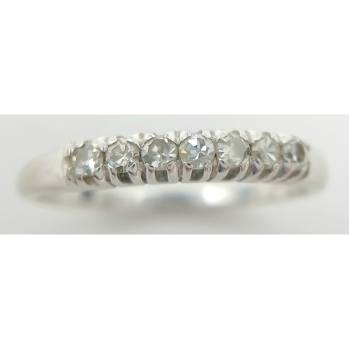 360 - 14 Carat White Gold Seven Diamond Ring Size M. The Ring is set with Seven 1.5mm Round Cut Diamonds. ... 