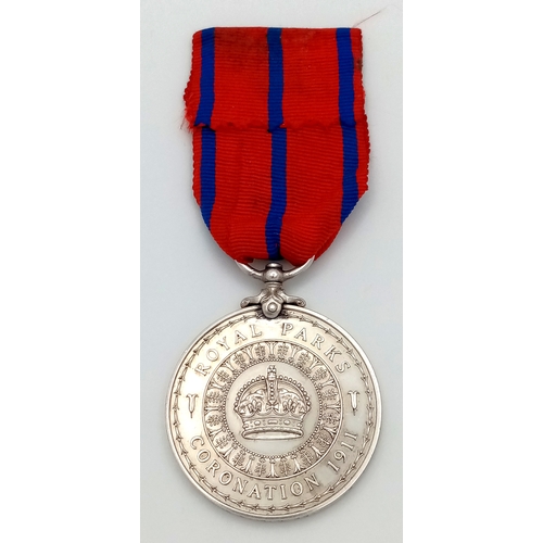 1 - An example of the now rare King George V Police Coronation Medal 1911 with ‘Royal Parks’ reverse.  N... 