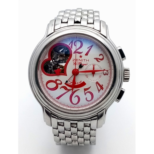 190 - A Sophisticated and Fun Zenith El Primero Chronomaster Automatic Ladies Watch. Stainless steel brace... 