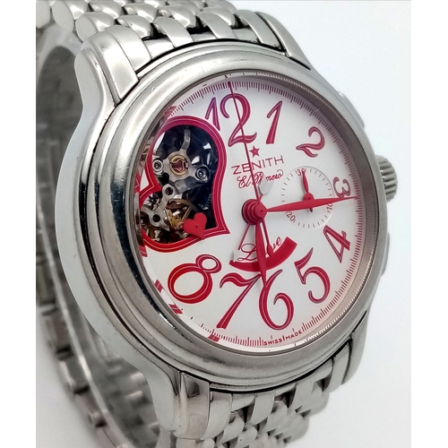 190 - A Sophisticated and Fun Zenith El Primero Chronomaster Automatic Ladies Watch. Stainless steel brace... 