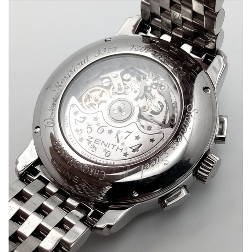 190 - A Sophisticated and Fun Zenith El Primero Chronomaster Automatic Ladies Watch. Stainless steel brace... 