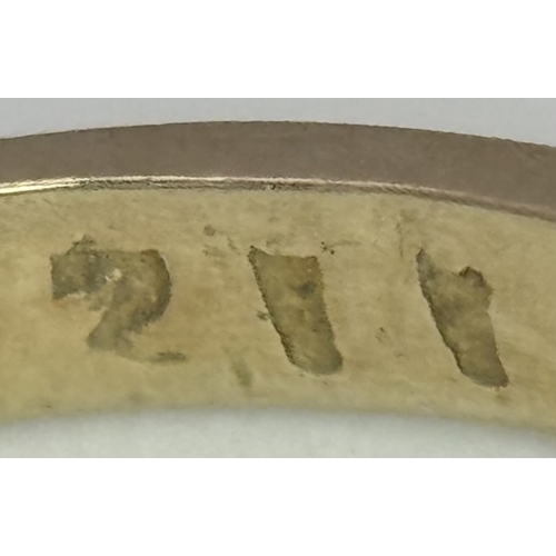 191 - A Vintage 9K Yellow Gold Diamond Solitaire Ring. Size N 1/2. 1.8g.