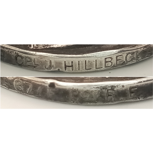 192 - World War One Original Silver Military Medal and British War Medal awarded to 84028 Corporal James H... 