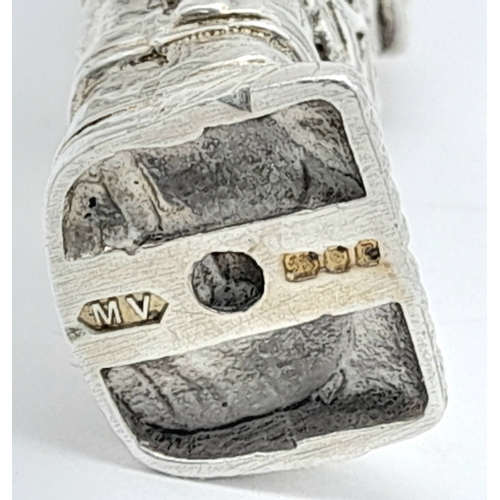 216 - A Sterling Silver Atlantean Figure from the Toltec Culture. Hallmarked on base. 6cm. 81g.