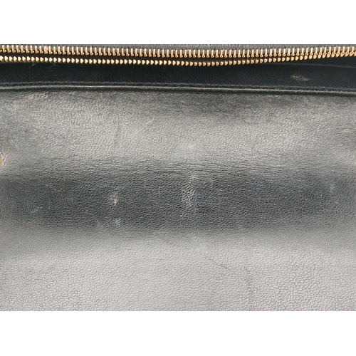 222 - A Mulberry Black Grained Leather Darley Wallet Envelope Crossbody Bag. Black leather exterior with g... 