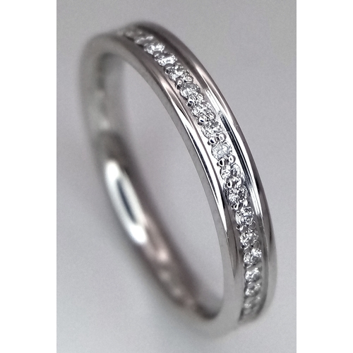 228 - A 14K WHITE GOLD DIAMOND SET FULL ETERNITY RING. APPROX 0.35CTW, 2.7G TOTAL WEIGHT. SIZE M. Ref: SC ... 
