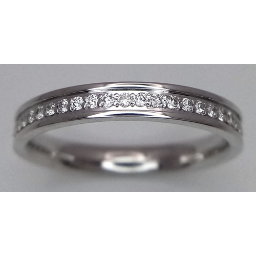 228 - A 14K WHITE GOLD DIAMOND SET FULL ETERNITY RING. APPROX 0.35CTW, 2.7G TOTAL WEIGHT. SIZE M. Ref: SC ... 
