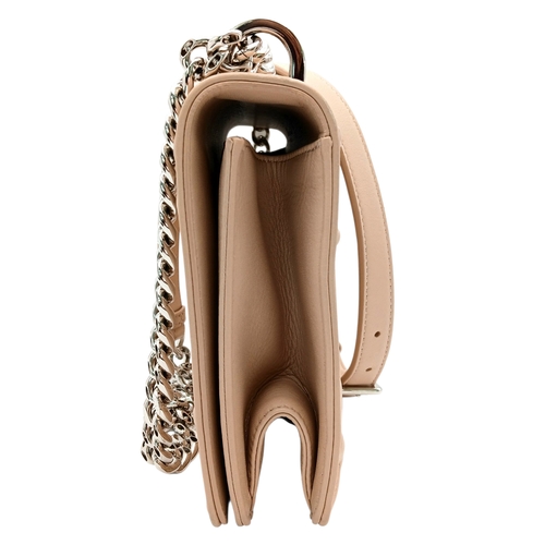 229 - A Christian Dior Beige Leather Diorama Flap Bag. Beige leather exterior with silver-toned hardware. ... 