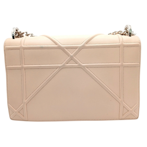 229 - A Christian Dior Beige Leather Diorama Flap Bag. Beige leather exterior with silver-toned hardware. ... 