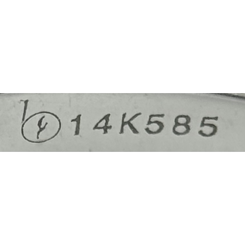 235 - A 14K WHITE GOLD MIXED CUT DIAMOND RING. 0.35CTW, 2.5G TOTAL WEIGHT. SIZE M. Ref: SC 2067