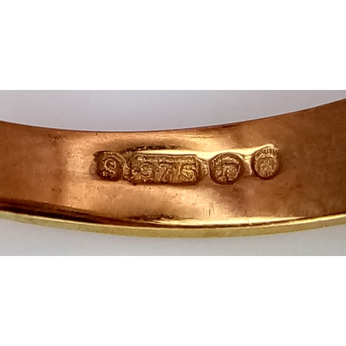 263 - A Vintage 9K Yellow Gold, Bloodstone, Gents Signet Ring. Size U. 6.2g.