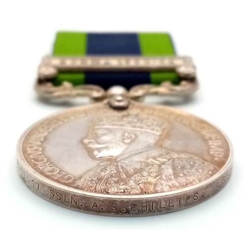 291 - An Indian General Service Medal 1908, with clasp ‘Burma 1930-32’.  Named to: 2319017 Sgln  A S Phill... 
