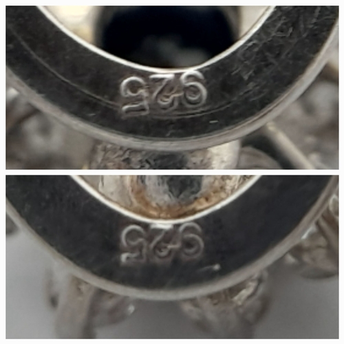 297 - A Pair of 14K Gold, Diamond and Sapphire Earrings. 2 x 1ct oval cut sapphires 2 x 10 round brilliant... 