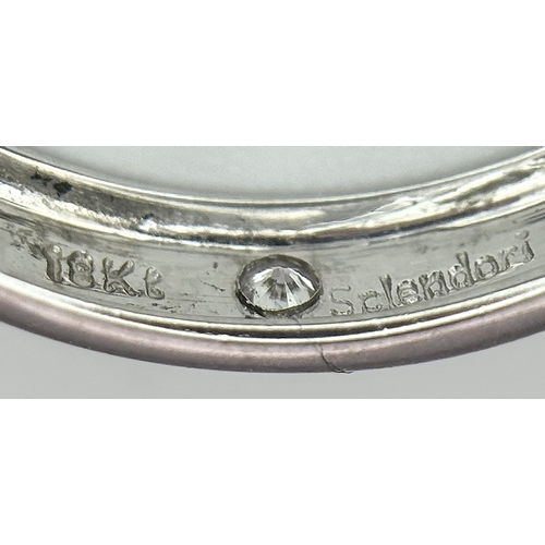 361 - AN 18K WHITE GOLD DIAMOND SET BAND RING. 1.7G TOTAL WEIGHT, SIZE L. Ref: SC 2087