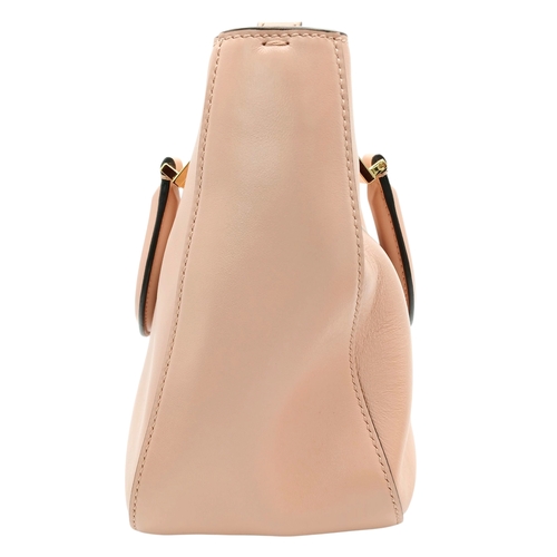 37 - A Fendi Pink Coated Tote Bag. Pink leather exterior with gold-toned hardware, dual top handles, a sn... 