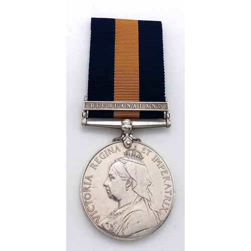 51 - A Cape of Good Hope General  Service Medal with clasp ‘Bechuanaland’. 
Named to: Pte T M Davidson C ... 