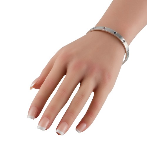 204 - A Cartier LOVE bangle 18K White Gold Multicolored Sapphire Bracelet. Dazzling multicolored Sapphire ... 