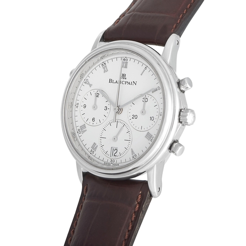 239 - A Blancpain Villeret Split Seconds Chronograph Platinum Watch. The neo-vintage Blancpain 1186 dubbed... 