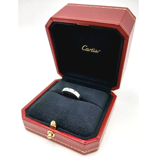 198 - A Cartier 950 Platinum Band Ring. Size L 1/2. 6.8g. Comes with Cartier packaging and a COA.  Ref: J1... 