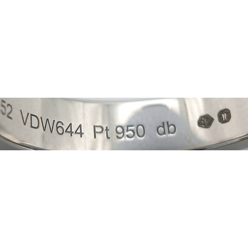 198 - A Cartier 950 Platinum Band Ring. Size L 1/2. 6.8g. Comes with Cartier packaging and a COA.  Ref: J1... 