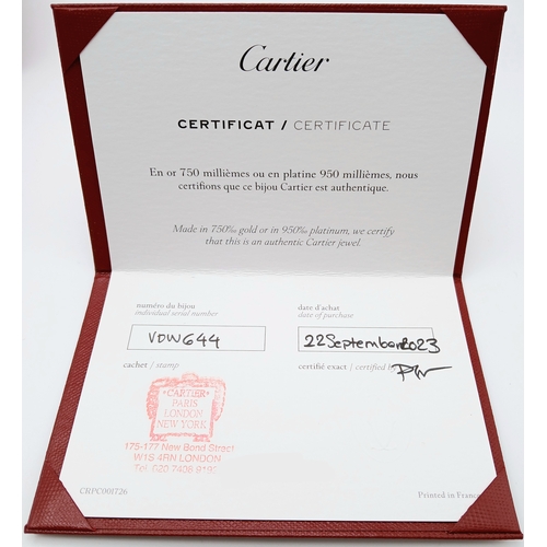 198 - A Cartier 950 Platinum Band Ring. Size L 1/2. 6.8g. Comes with Cartier packaging and a COA.  Ref: J1... 