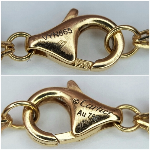 205 - A Bulgari 18K Gold Diamond Necklace and Pendant. Set with two round brilliant cut diamonds. Pendant ... 