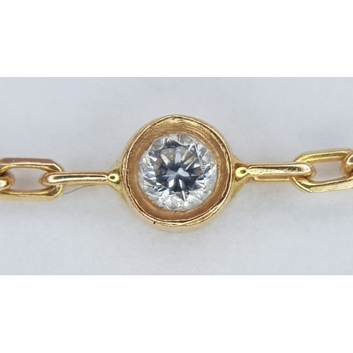 233 - An 18K Rose Gold Diamond Bracelet. 0.013ct diamond. 14cm. 0.54g  Ref: J188