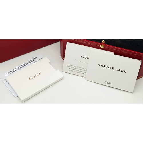 240 - A Cartier, Must de Cartier, Ladies Tank Watch. Model 4323. Black leather strap. Stainless steel cas... 