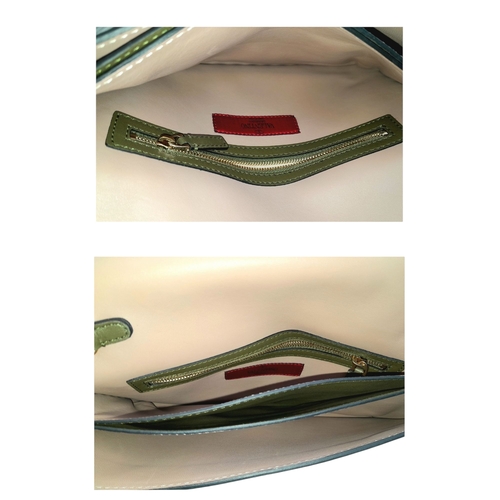 277 - A Valentino Garavani Nappa Rockstud Wristlet Clutch. Olive Green leather exterior with gold-toned st... 