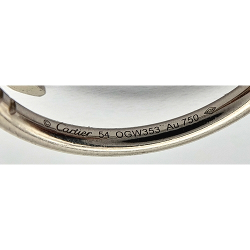 321 - A Cartier 18K White Gold Juste un Clou Band Ring. Size P. 3.75g.  Ref: J227
