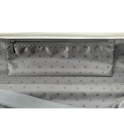 342 - A Rimowa White Essential Cabin Suitcase. High performance polycarbonate exterior with single handle,... 