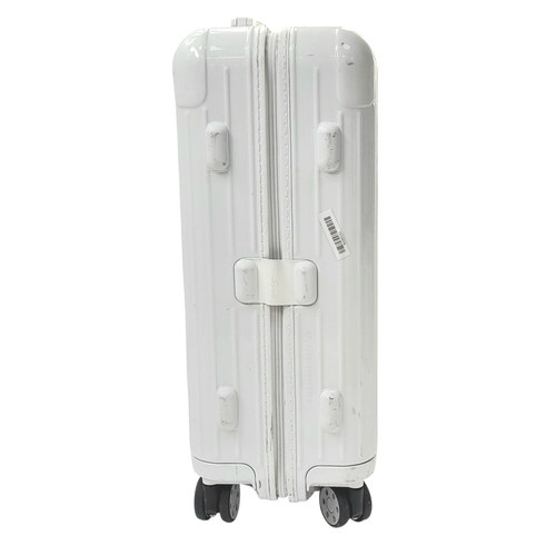 342 - A Rimowa White Essential Cabin Suitcase. High performance polycarbonate exterior with single handle,... 