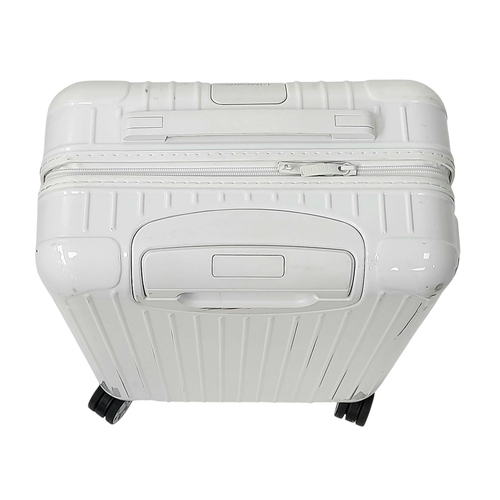 342 - A Rimowa White Essential Cabin Suitcase. High performance polycarbonate exterior with single handle,... 