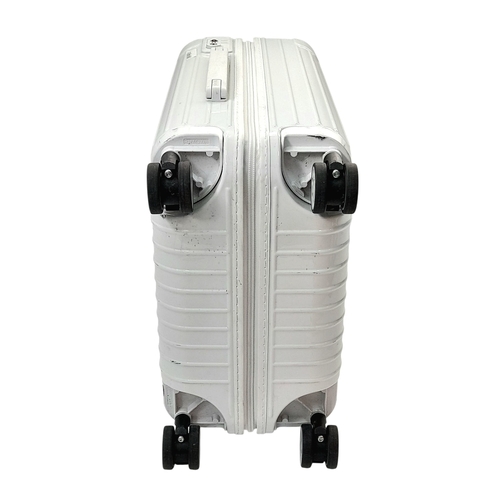 342 - A Rimowa White Essential Cabin Suitcase. High performance polycarbonate exterior with single handle,... 