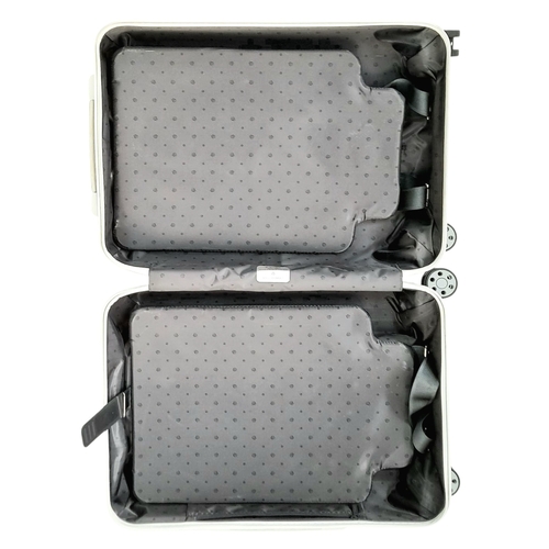 342 - A Rimowa White Essential Cabin Suitcase. High performance polycarbonate exterior with single handle,... 