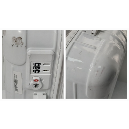 342 - A Rimowa White Essential Cabin Suitcase. High performance polycarbonate exterior with single handle,... 