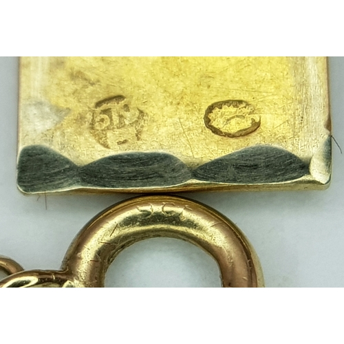 162 - A Beautiful 18K Yellow Gold (tested) Seven Strand Link Bracelet. Clip open design with safety chain.... 