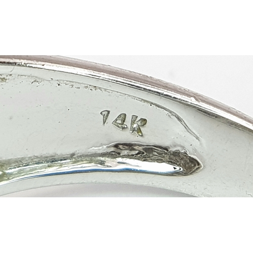 124 - A 14K WHITE GOLD FANCY DIAMOND SET RING. 1.75CTW. 9.5G. SIZE U. JR3002.