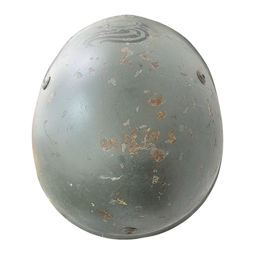 125 - WW2 Italian Bersaglieri light infantry M33 Helmet with liner and chinstrap.