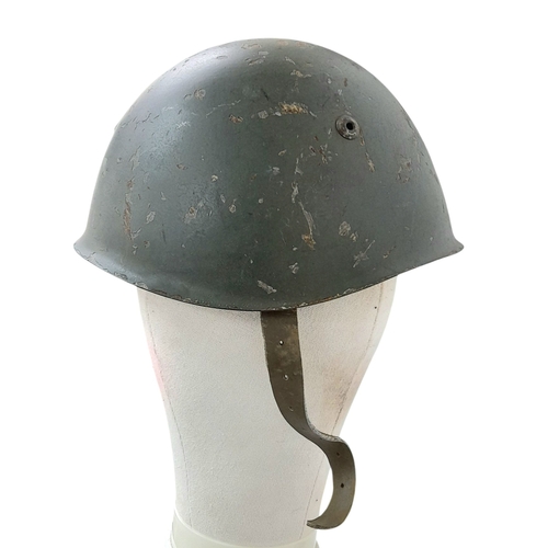125 - WW2 Italian Bersaglieri light infantry M33 Helmet with liner and chinstrap.