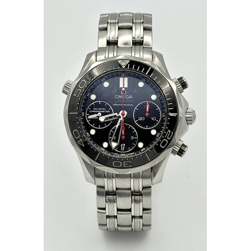 60 - An Omega Seamaster Professional Chronograph Automatic Gents Watch. Model - 210.92.44.20.01.001. Stai... 