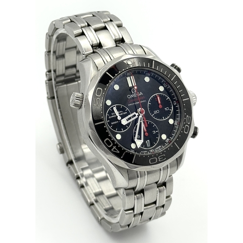 60 - An Omega Seamaster Professional Chronograph Automatic Gents Watch. Model - 210.92.44.20.01.001. Stai... 