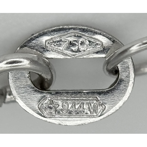 165 - A Quartz Wrapped 18K Gold and Diamond Pendant on an 18K White Gold Disappearing Necklace. 6cm and 40... 