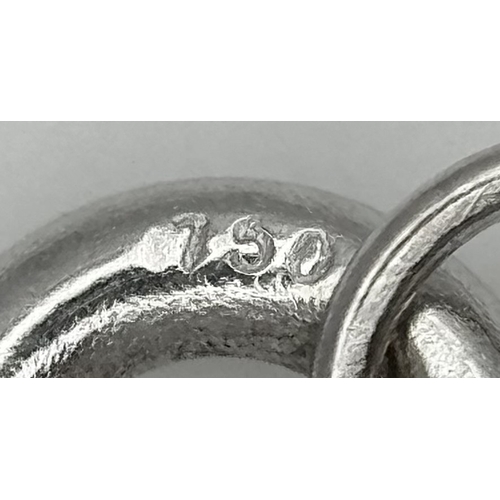 165 - A Quartz Wrapped 18K Gold and Diamond Pendant on an 18K White Gold Disappearing Necklace. 6cm and 40... 