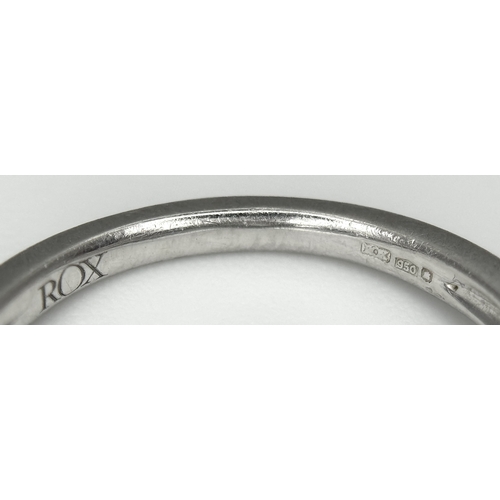 172 - A Platinum Diamond Fancy Ring. Two stones missing. Size K. 4.7g.  Ref: STK023233