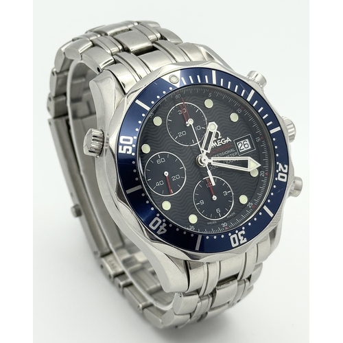 134 - An Omega Seamaster Professional Automatic Chronograph Gents Watch. Stainless steel bracelet and case... 