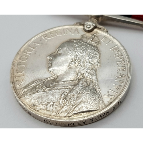 46 - A pair of medals to a defender of Kimberley during the siege of the town by the Boer forces under Co... 
