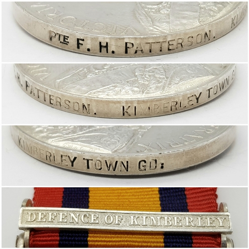 46 - A pair of medals to a defender of Kimberley during the siege of the town by the Boer forces under Co... 